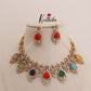 Premium Multi color Mossanaite Victorian necklace NC1785