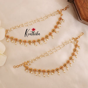 Pretty multi stone Flower style earchain EC68