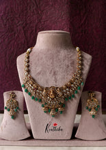 Lakshmi Elephant motifs Green beads necklace NC1215 NC1215