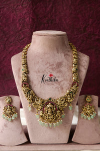 Jadau Lakshmi Pastel beads Haaram LH593