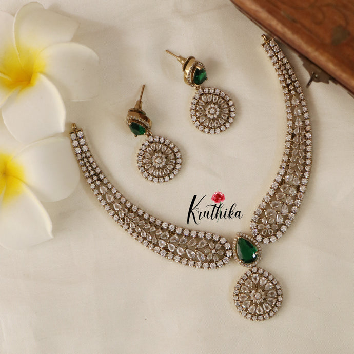 Pretty AD/CZ Necklace NC1510 ( Available in 3 Colours)