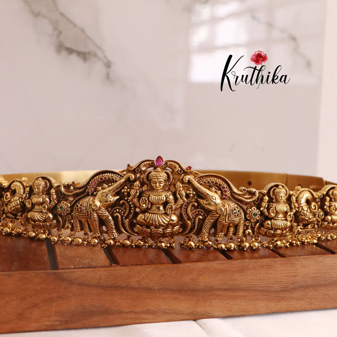 Elegant Premium Polish Lakshmi Elephants Hip Belt V206