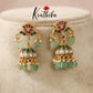 Pretty Jadau Jhumka with mint beads E410