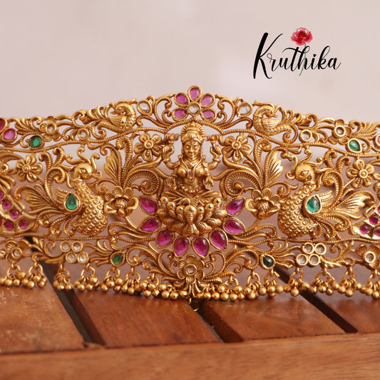 Premium Temple kemp golden beads Hip belt vaddanam V252