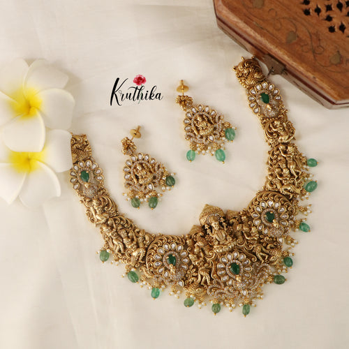 Premium Lakshmi Emerald Necklace NC1516