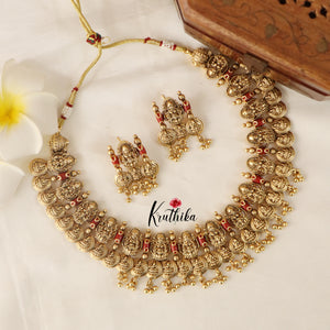 Beautiful Kasu Lakshmi Coral necklace NC1520 (Available in two colors)