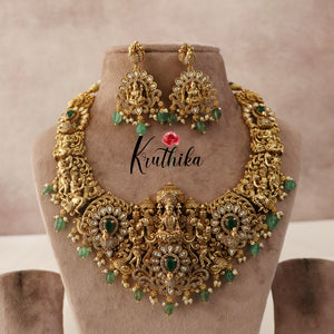 Premium Lakshmi Emerald Necklace NC1516