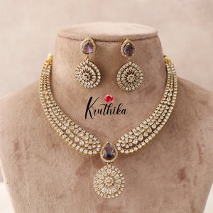 Pretty AD/CZ Necklace NC1510 ( Available in 3 Colours)