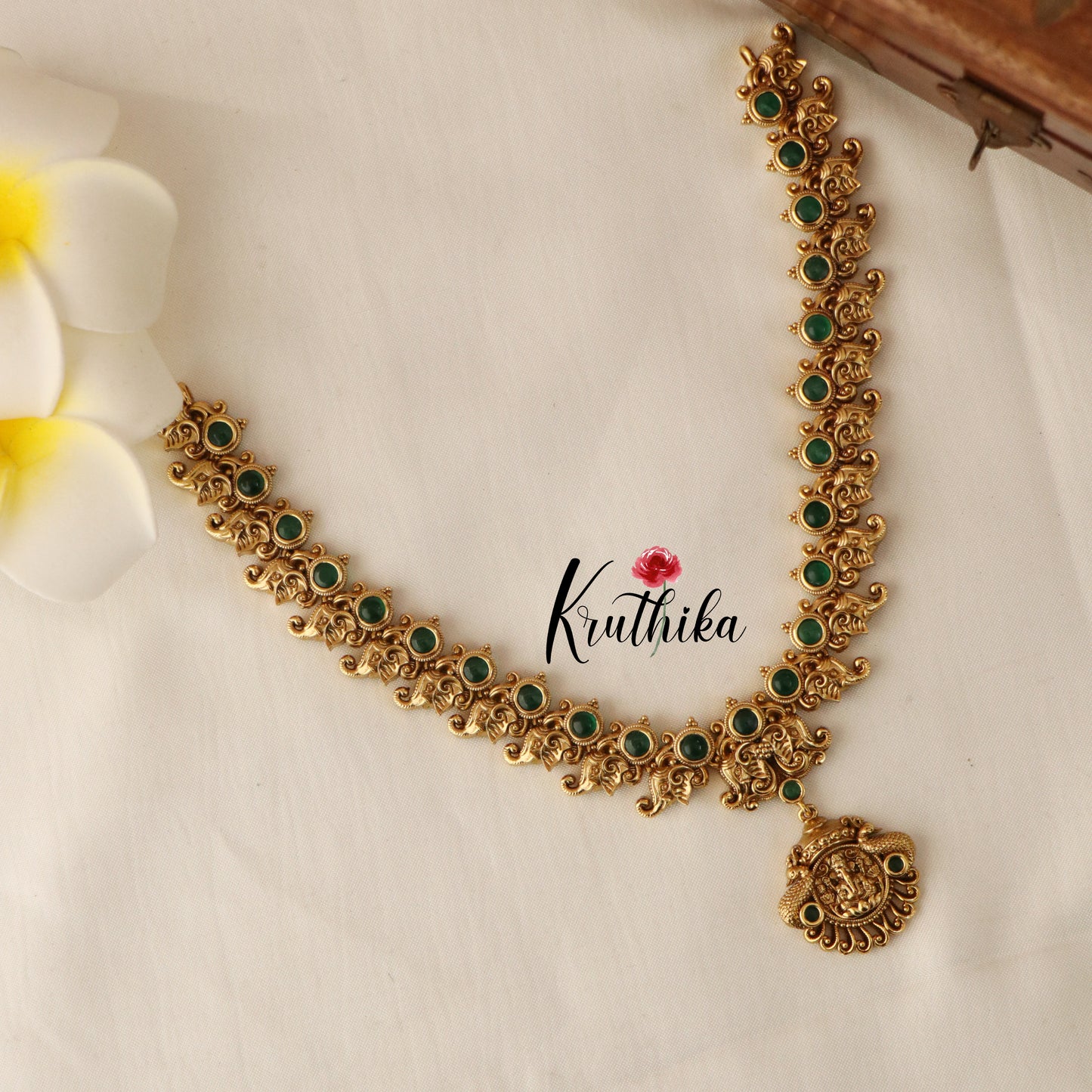 Pretty Ganesh Kempu Necklace NC1462