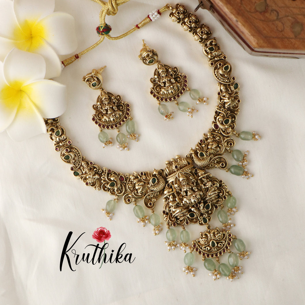 Antique Temple necklace with pastel beads NC1542