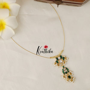 Jadau lotus Pendant Invisible chain NC1532 (three color options)