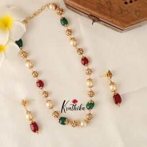 Pretty Antique Beads Mala Set-Available in 3 Colours LH706