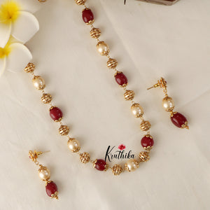 Pretty Antique Beads Mala Set-Available in 3 Colours LH706