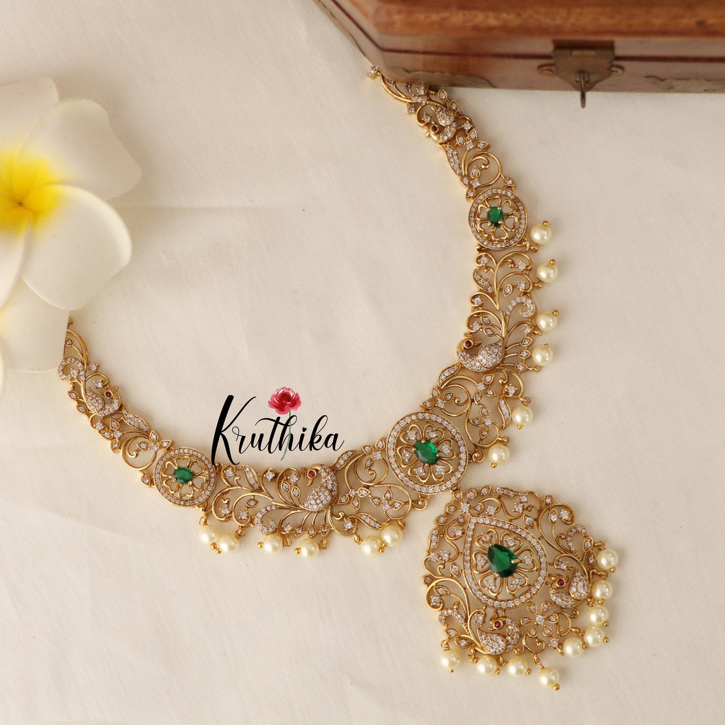 Beautiful Cutwork Peacock Necklace NC1508 (Available in two colors)