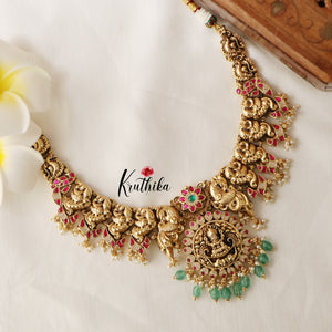 Premium Elegant Lakshmi Peacock Jadau Necklace NC1431