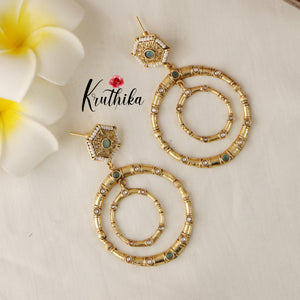 Big trendy Chadbali Earrings ( three color options) E416