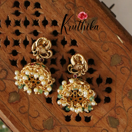 Grand Onyx Beads Peacock Kempu Haaram LH748