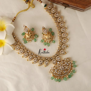 Pretty White Kundan Mango Semi Bridal set BS031