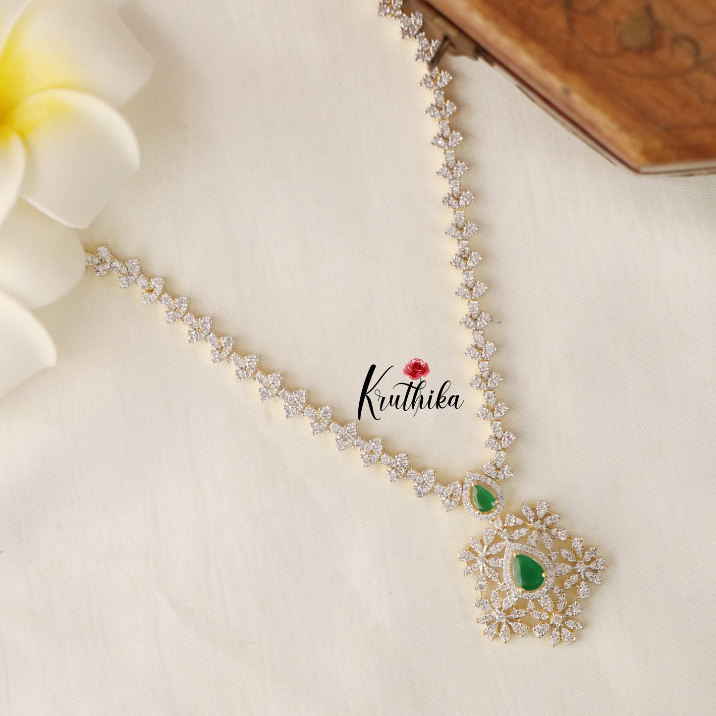 Simple CZ Necklace NC1469 (Available in 2 Colours)