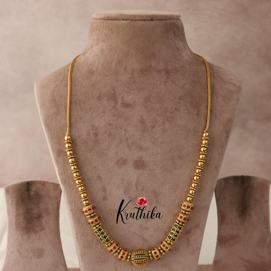 Trendy Golden beaded kemp chain NC1534