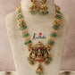 Pretty Emerald pearl beads Lakshmi Jadau Mid length haarm LH631( Available in 2 Colours)