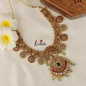 Elegant Lakshmi Peacock Kempu Necklace NC1490