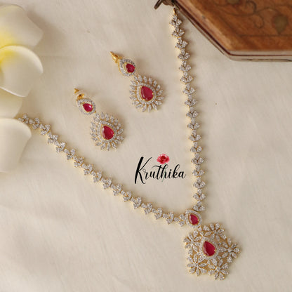 Simple CZ Necklace NC1469 (Available in 2 Colours)