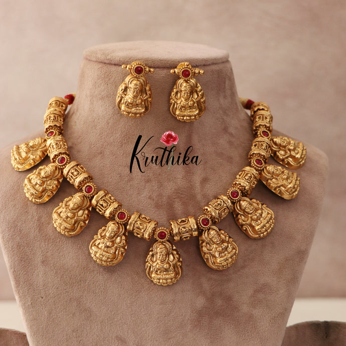 Beautiful Antique Lakshmi Necklace NC1668 ( Available in 3 Colours)