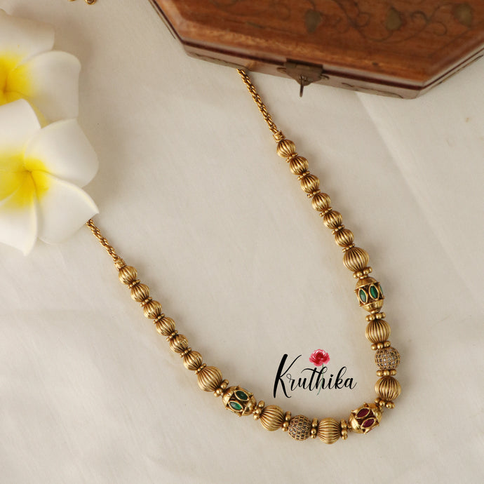 Beautiful Golden beaded kemp chain NC1537