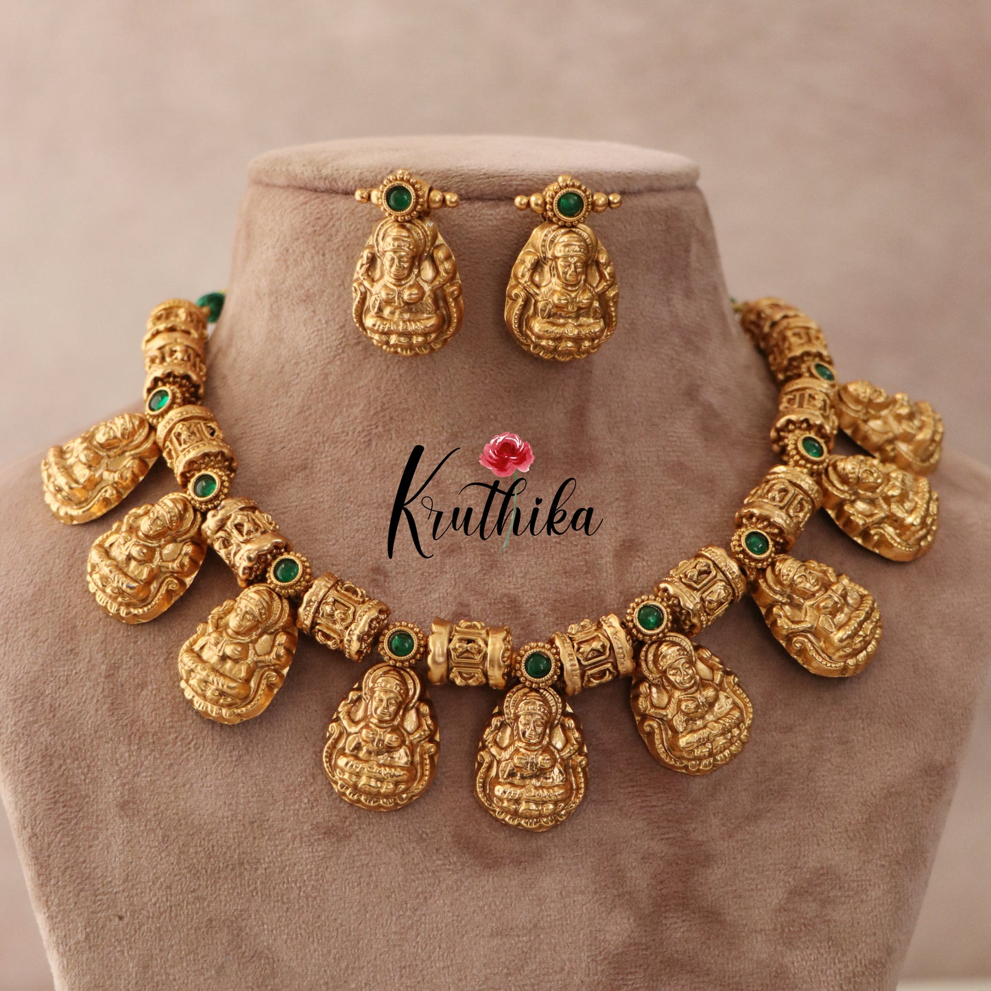 Beautiful Antique Lakshmi Necklace NC1668 ( Available in 3 Colours)