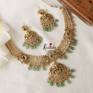 Pretty Lakshmi Peacock Cutwork Necklace ( Available in 2 colours) NC1434