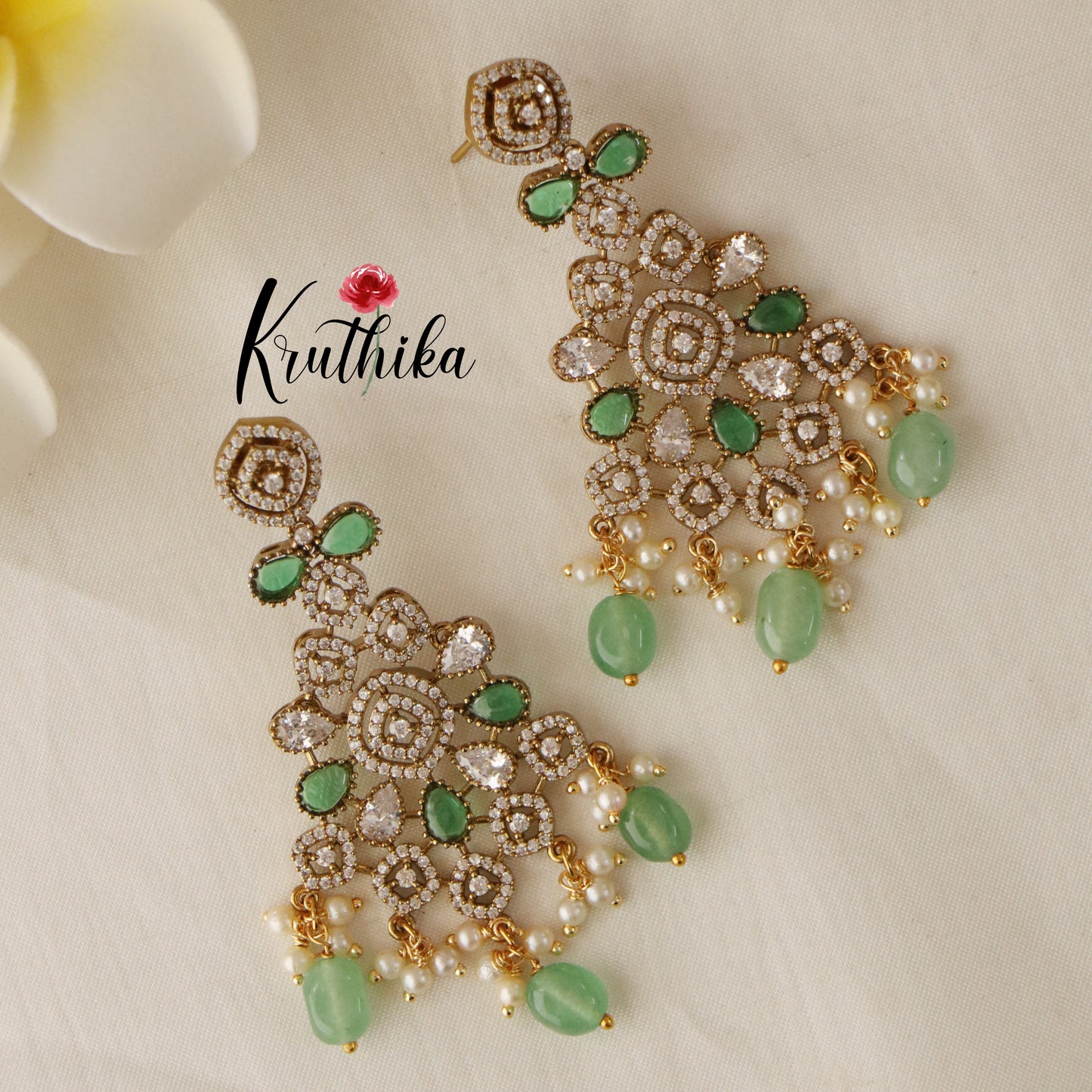 Beautiful Two Layer AD/Victorian Necklace NC1472 (Available in 3 Colours)