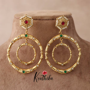 Big trendy Chadbali Earrings ( three color options) E416