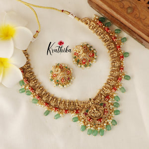 Elegant Lakshmi Peacock Coral Beads NC1474 (Available in 2 Colours)