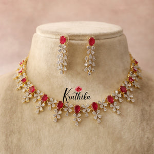 Sparkling AD/CZ Necklace NC1662 ( Available in 2 Colours)