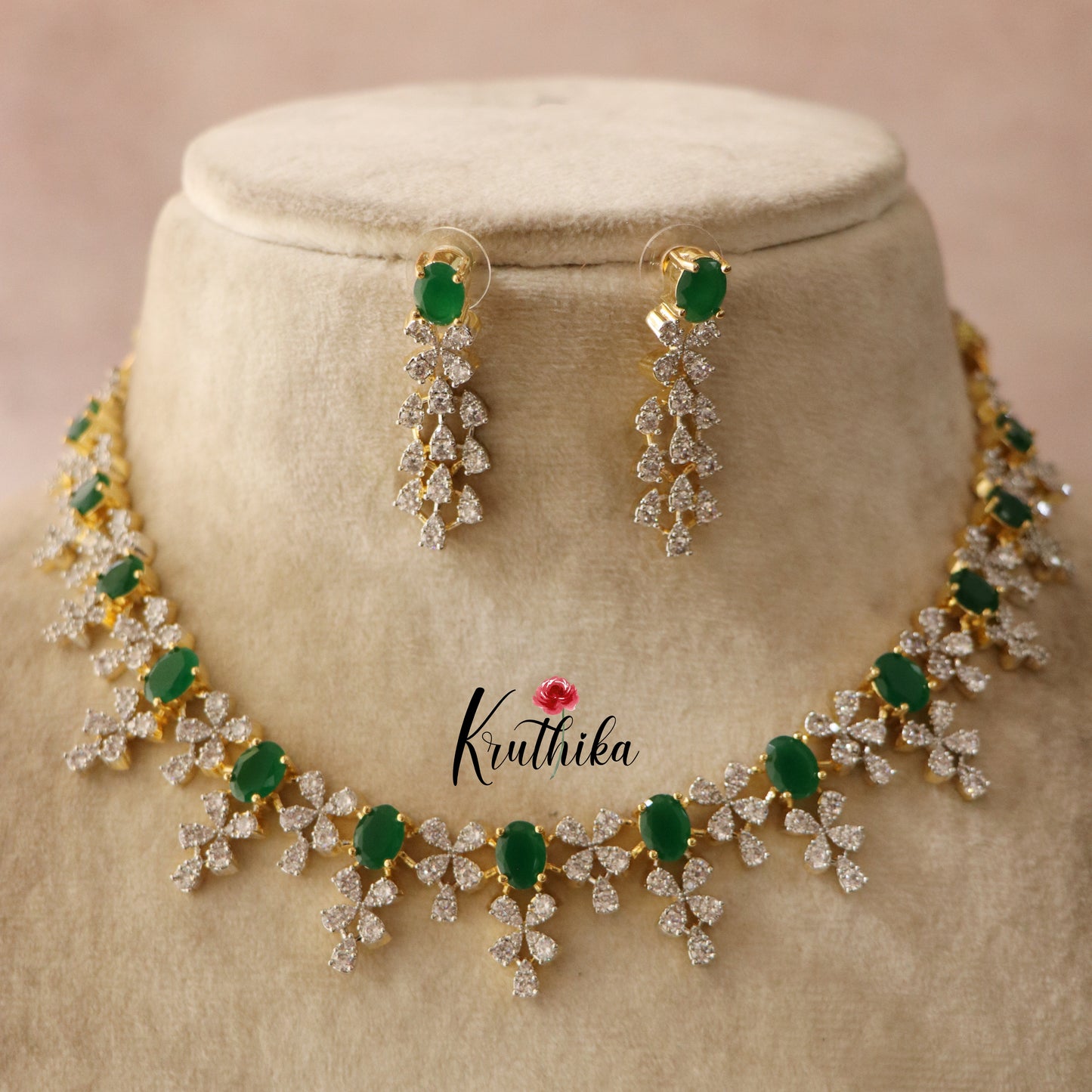 Sparkling AD/CZ Necklace NC1662 ( Available in 2 Colours)