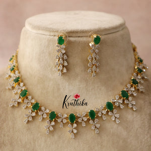 Sparkling AD/CZ Necklace NC1662 ( Available in 2 Colours)