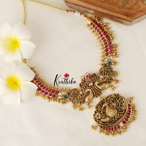 Elegant Peacock Kempu Necklace NC1475 (Available in 3 Variants)