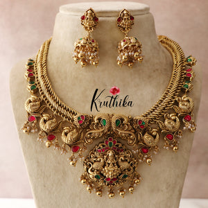 Premium Lakshmi Peacock Jadau Necklace NC1477