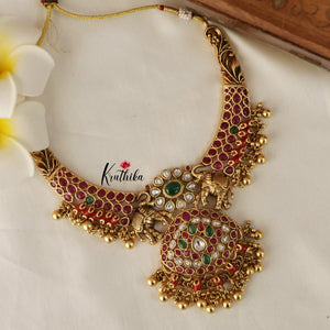 Elegant Elephant Kempu Necklace NC1476 (Available in 2 Varaints)