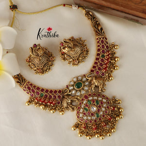 Elegant Elephant Kempu Necklace NC1476 (Available in 2 Varaints)