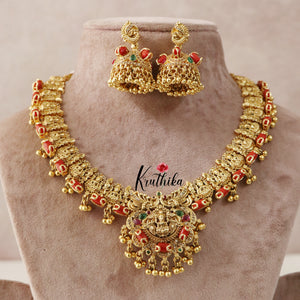 Elegant Lakshmi Peacock Coral Beads NC1474 (Available in 2 Colours)