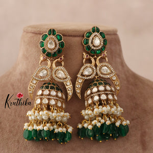 Premium Peacock Jadau Jhumkas ( Available in 3 Colours) E400