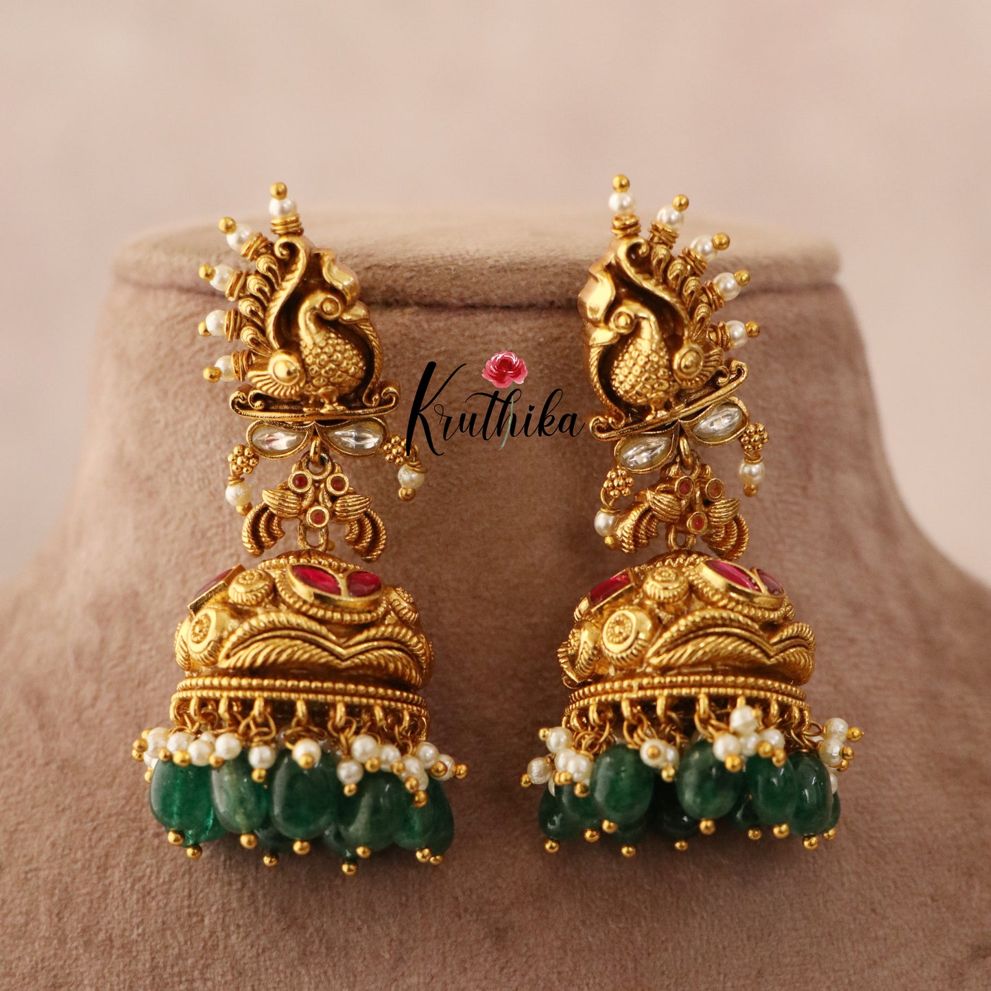 Premium Peacock Jhumkas E408
