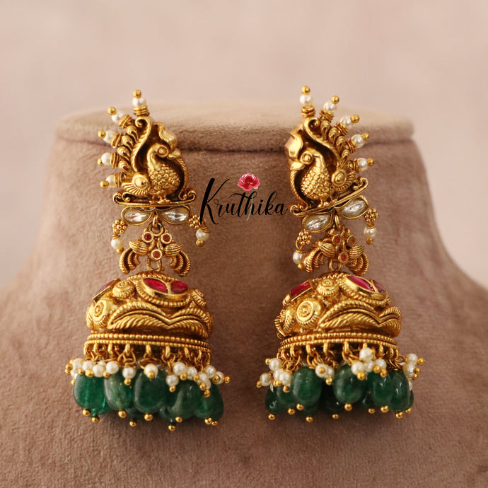 Premium Peacock Jhumkas E408