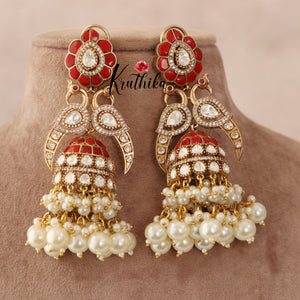 Premium Peacock Jadau Jhumkas ( Available in 3 Colours) E400