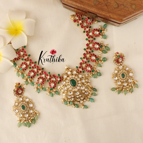 Elegant Premium Mango Jadau Kundan Necklace NC1442