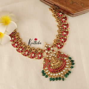 Elegant Premium Lakshmi Mango Peacock Jadau Necklace NC1443