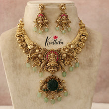 Elegant Premium Lakshmi Peacock Kempu Jadau Necklace NC1443