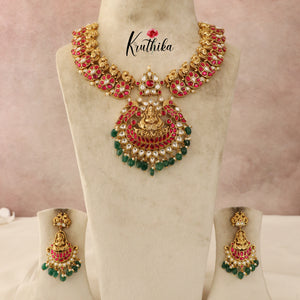 Elegant Premium Lakshmi Mango Peacock Jadau Necklace NC1443